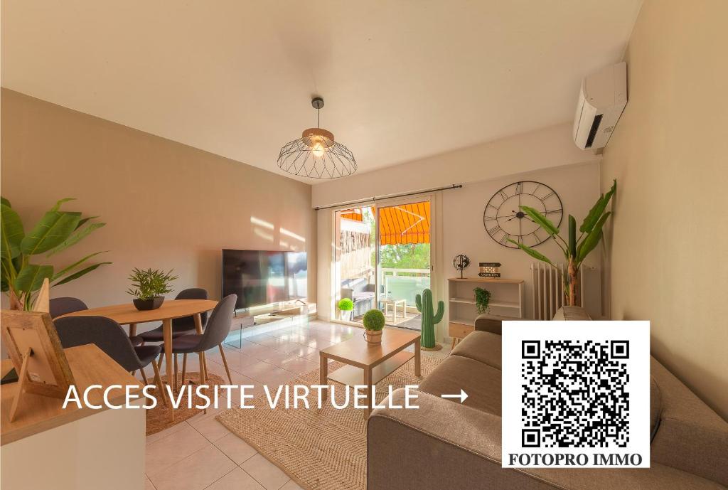 Appartement 06K2 - Joli studio climatisé - terrasse vue mer au calme 18 Avenue Saramartel, 06160 Antibes