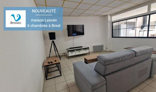 Aerouant - Maison spacieuse pour 8 personnes sur 3 étages Idéal famille entreprises Brest france