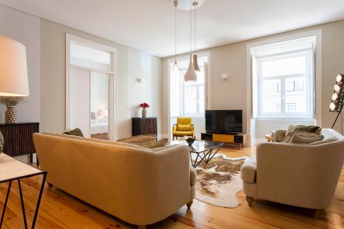 Appartement ALTIDO Deluxe 3BR Apt with workspace by Figueira Sq and Rossio subway Rua Dom Duarte, 2 Lisbonne