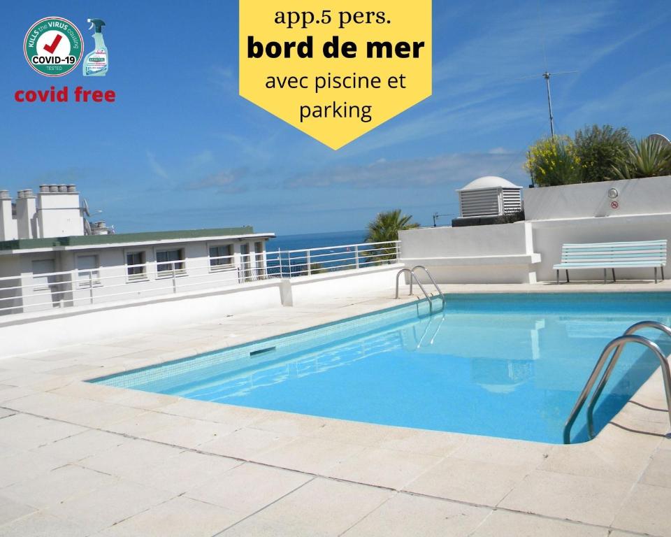 Appartement app Le Rocazur avec piscine et parking en bord de mer à 500M du centre ville 23 Porte de France, 06500 Menton