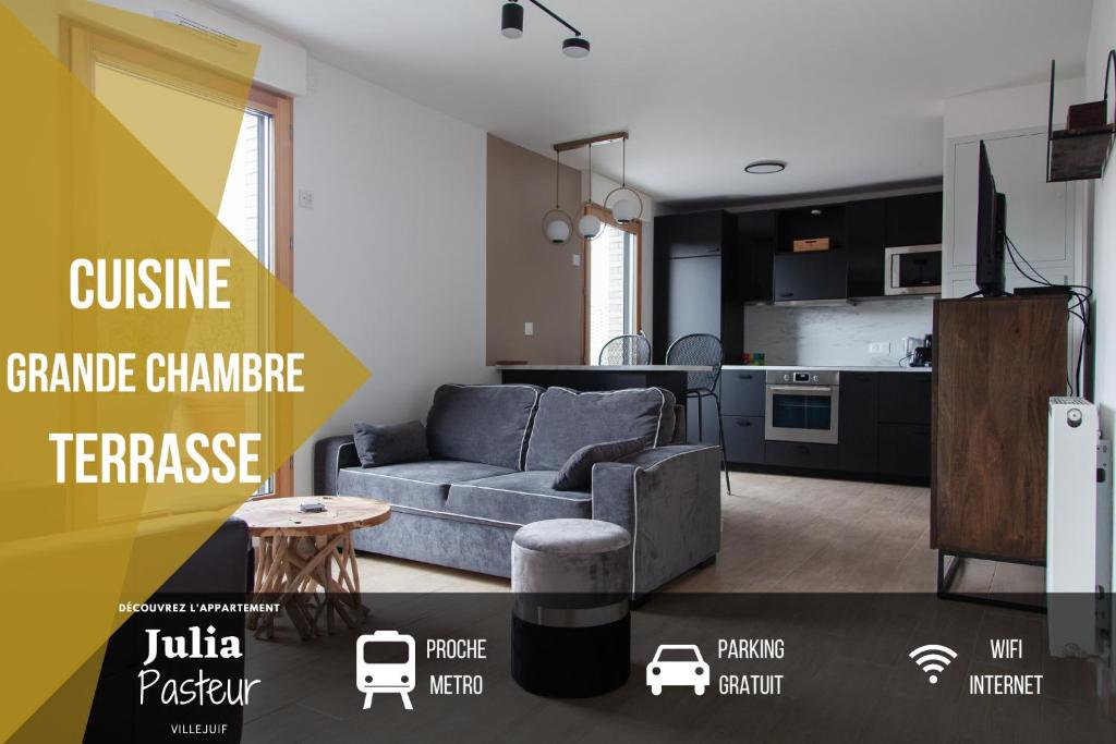 Appartement Appart Chic & Elégant-Métro 7 Leo-Lagrange+Parking 43 Rue Pasteur, 94800 Villejuif