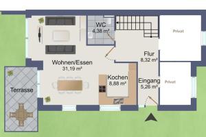 130qm Stadthaus mit Sauna, Parkplatz und 4 Schlafzimmer