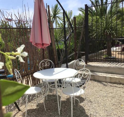 2 pièces rez-de-jardin dans maison avec piscine