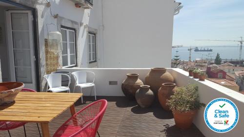 Alfama Terrace Best River and Historic City View Spacious and Charming Ground Floor 18th Century Building