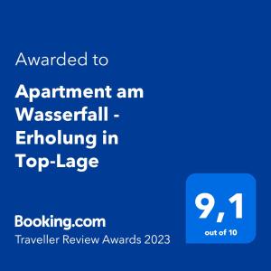 Apartment am Wasserfall - Erholung in Top-Lage