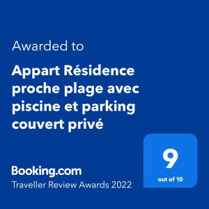 Appartement Appart Résidence proche plage avec piscine et parking couvert privé 37 Avenue du Havre 14810 Merville-Franceville-Plage Normandie