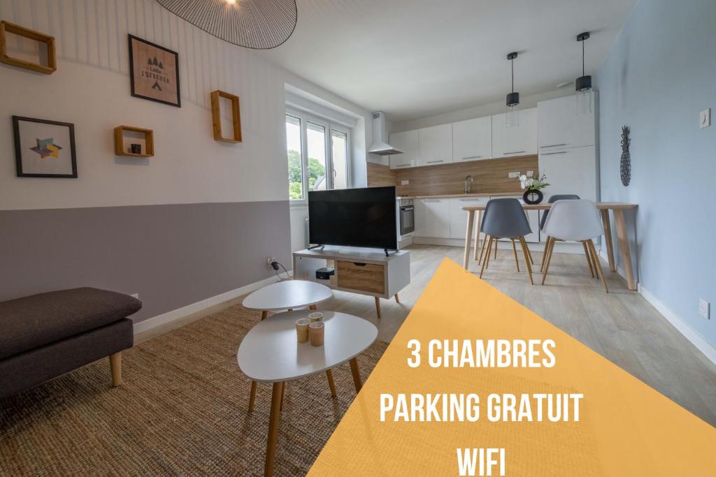 Appartement 3 chambres - Parking - Wifi - Buanderie - Jardin 98 Boulevard Montaigne, 29200 Brest