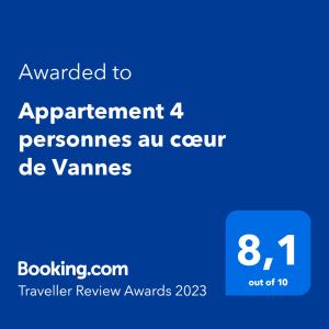 Appartement Appartement 4 personnes au cœur de Vannes 10 Rue Richemont 56000 Vannes Bretagne