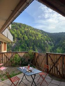 Appartement avec terrasse vue montagnes dans petit village savoyard proche Col des Aravis