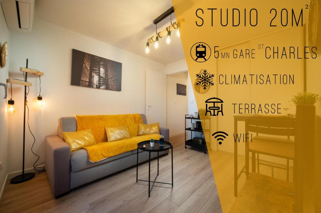 Appartement Climatisé avec terrasse Gare St Charles 12 Rue de Crimée, 13003 Marseille