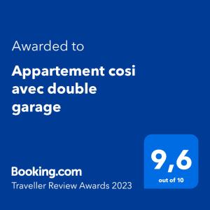 Appartement cosi avec double garage