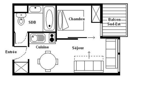 Appartement Les Menuires, 2 pièces, 4 personnes - FR-1-344-1023