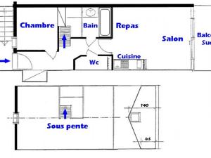 Appartement Appartement Les Saisies, 2 pièces, 6 personnes - FR-1-293-215 240 Chemin Cristal -  - 73620 Les Saisies Rhône-Alpes
