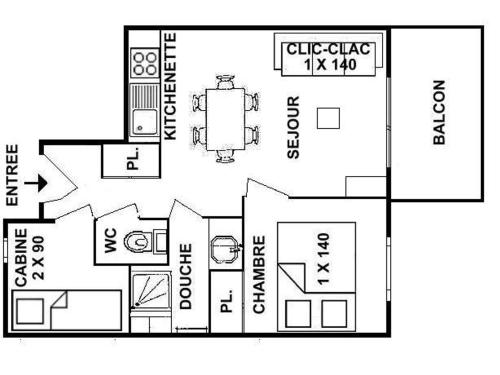 Appartement Les Saisies, 2 pièces, 6 personnes - FR-1-594-99