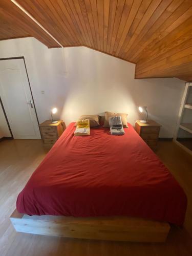 Appartement mansardé dans maison avec jardin en bord de piste, vue montagne