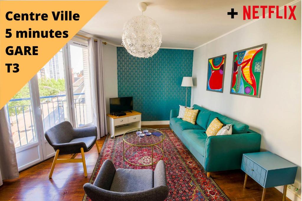 Appartement Appartement Rousseau - Centre Ville 5 minutes GARE 63 bis rue blaise pascal 37000 Tours