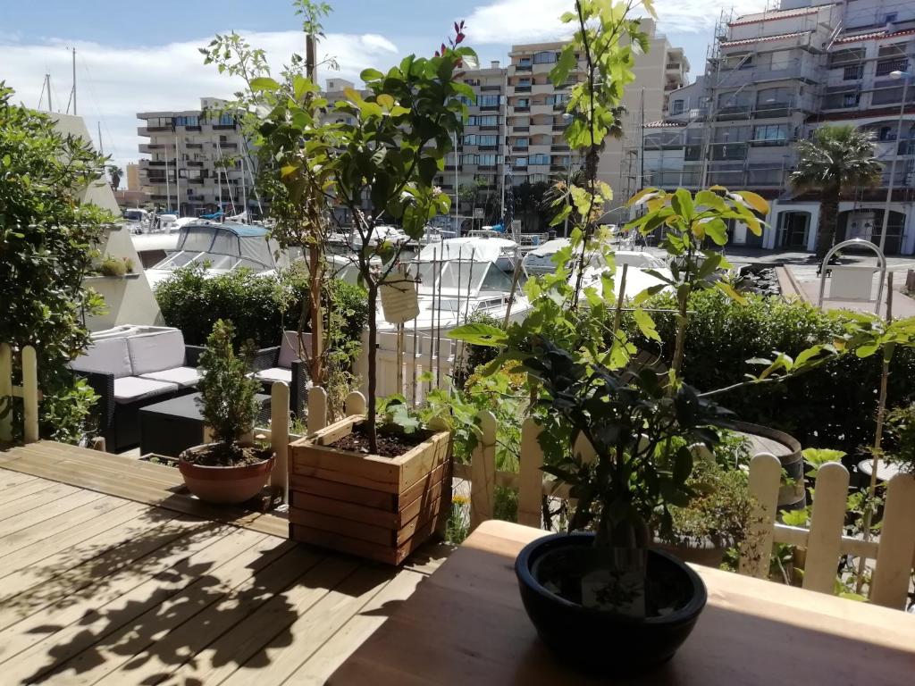 APPARTEMENT STYLE INDUSTRIEL + TERRASSE +JARDIN SUR LA MARINA CANET PLAGE 4 PERS 19 Allée du Levant. RES TERRASSES PORT SOLEIL, 66140 Canet-en-Roussillon