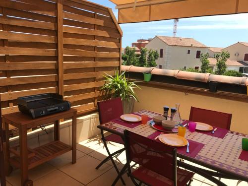Appartement T3 duplex, piscine, Narbonne Plage
