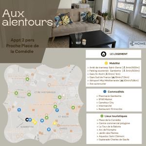 Appt 2 Pers, Proche Place de la Comédie, WIFI