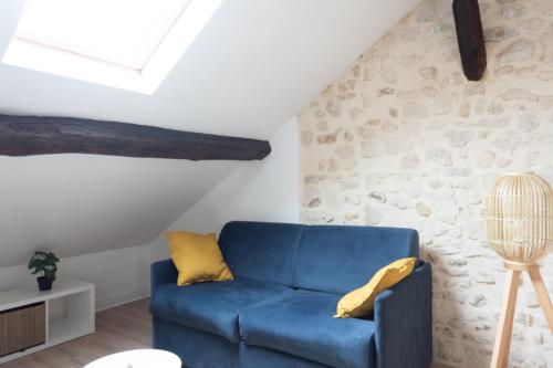 Attic apartment with exposed beams