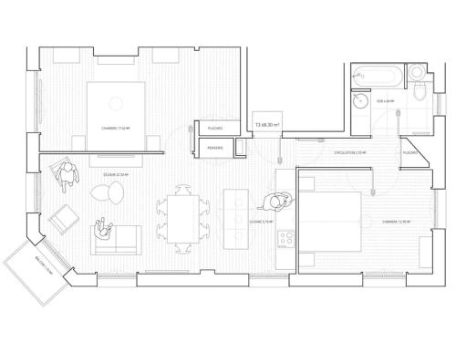 Au cœur de Trouville. Appartement de 3 pièces.