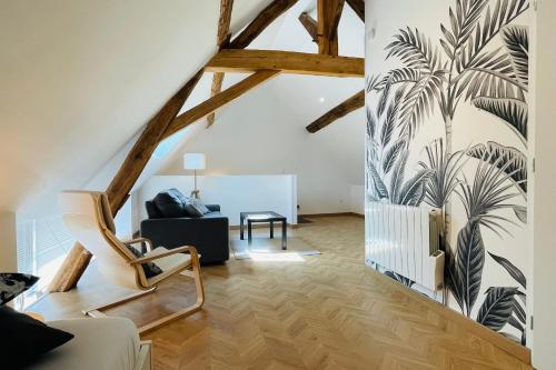 Beautiful charming T3 duplex in the center of a small wine village