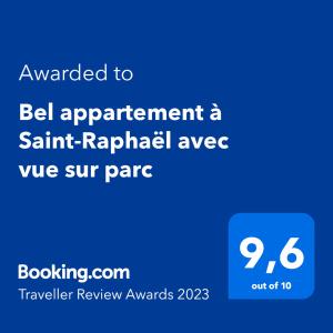 Bel appartement à Saint-Raphaël avec vue sur parc
