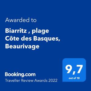 Biarritz , plage Côte des Basques, Beaurivage