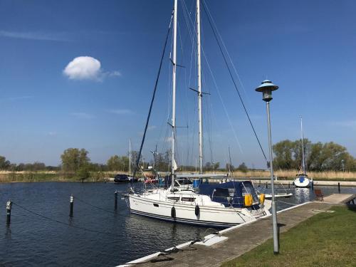 Blick auf Yachthafen an der Ostsee