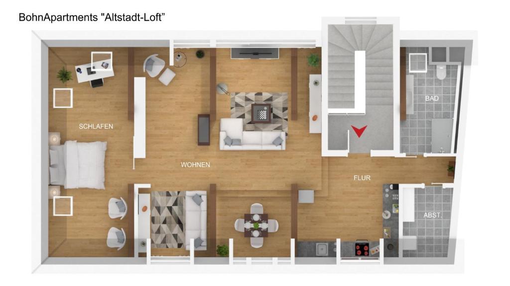 BohnApartments Altstadt-Loft - 85 qm mit Wasserbett, Parkplatz Dalbergsweg 1, 99084 Erfurt