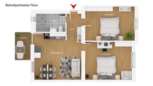 BohnApartments Flora Suite mit Balkon