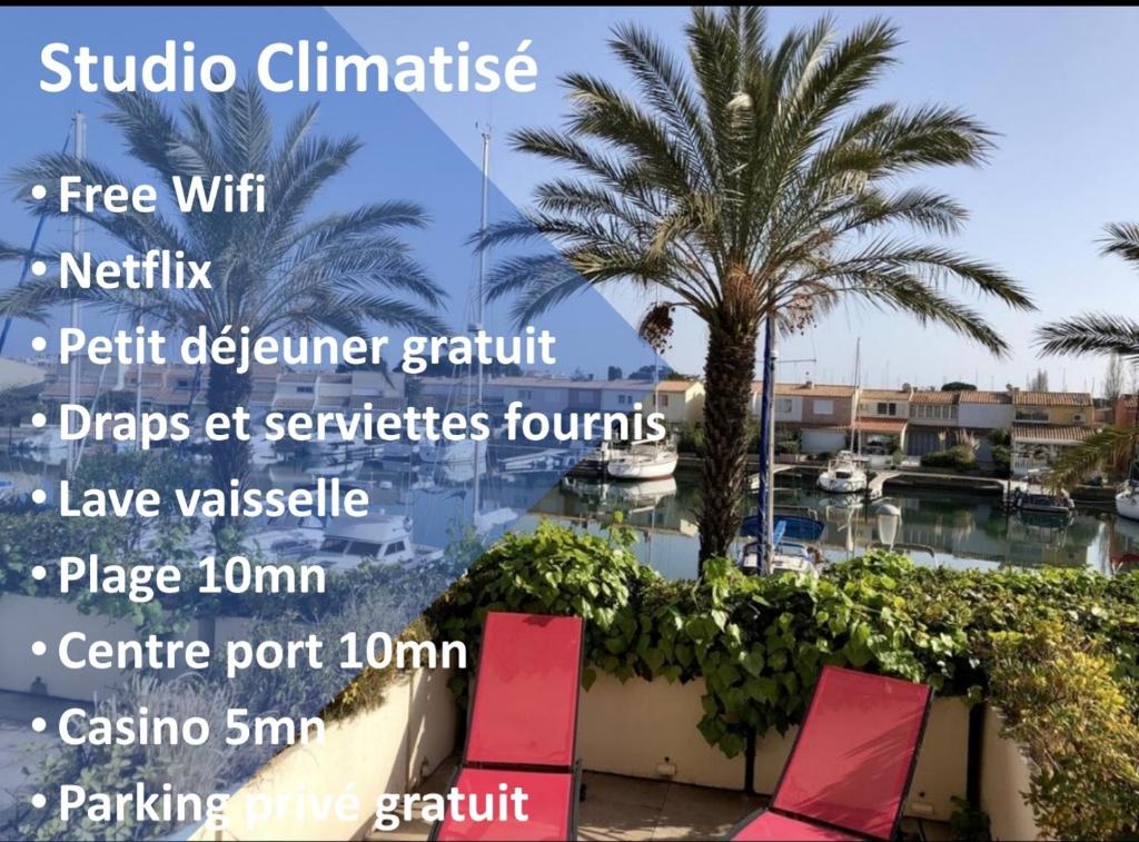 Cap Capistol Studio avec terrasse, vue port Res Port Capistol Bt C 2 Rue du Trésor Royal, 34300 Le Cap d\'Agde