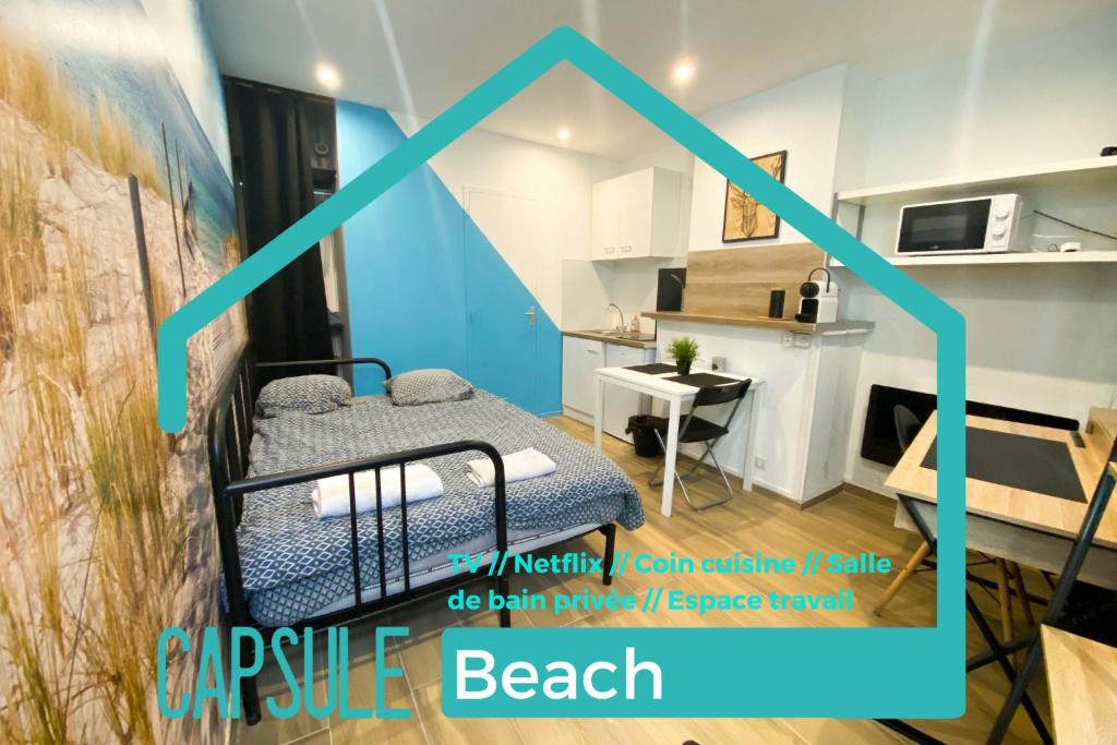 Appartement Capsule Beach centre ville appartement 1 rez de chaussée 4 Rue des Godets 59300 Valenciennes
