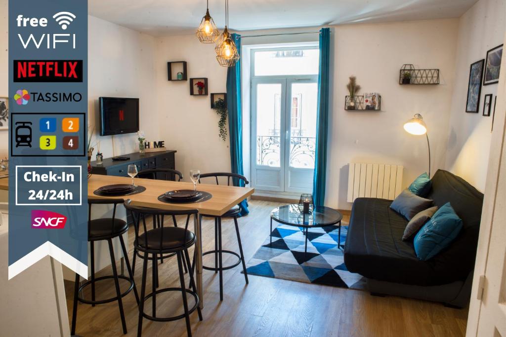 CentreVille: T2 Chaleureux et Cozy/ChekIn 24-24h 1er étage 5 Rue Anatole France, 34000 Montpellier