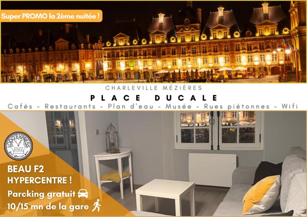 Charleville-Mézières: belle vue Place Ducale 2ème étage (grand palier-porte blanche) 12 Place Ducale, 08000 Charleville-Mézières