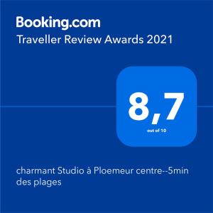 charmant Studio à Ploemeur centre--5min des plages