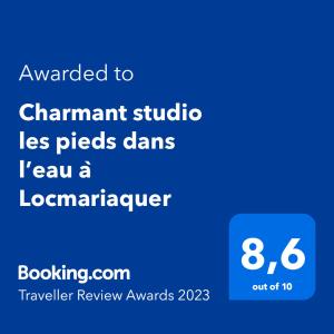 Appartement Charmant studio les pieds dans l’eau à Locmariaquer Appt A3 41 Route de Kerpenhir 56740 Locmariaquer Bretagne