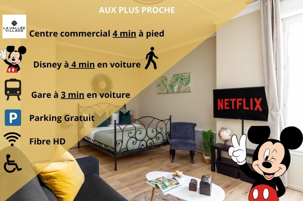 Appartement Cocoon 2 Proche - Disney Paris- Parking gratuit 29 Cours du Tage 77700 Serris