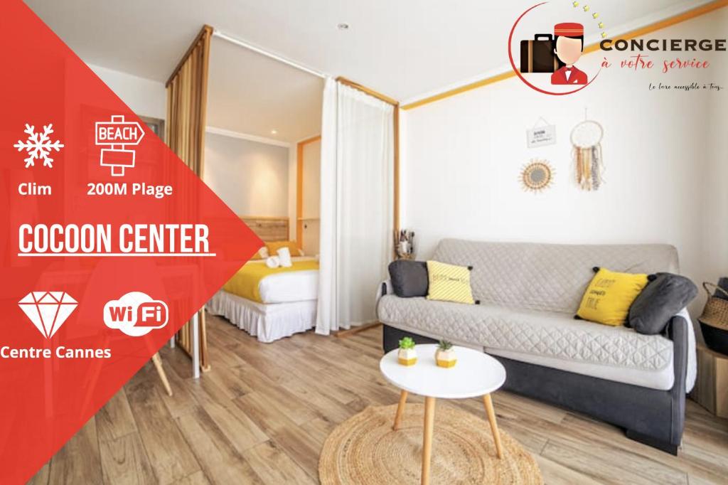 Cocoon Center - Rue d'antibes - 200m plage- Clim - wifi - Unique 156 Rue d'Antibes, 06400 Cannes