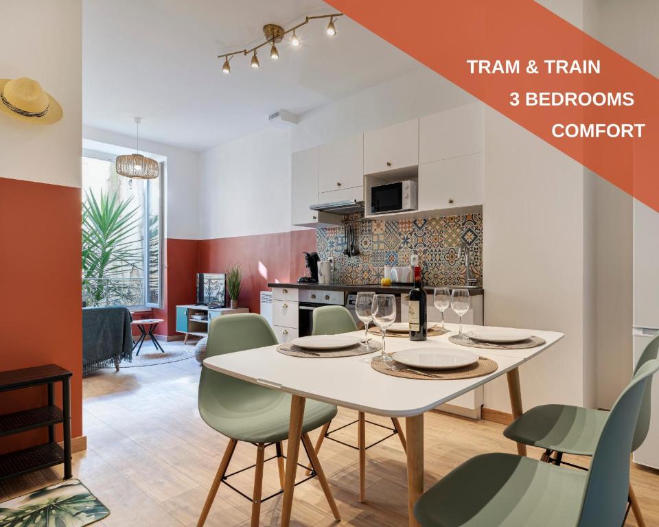 Cosy and Trendy 3 Bedrooms train station and tramway 27 Avenue Desambrois, 06000 Nice