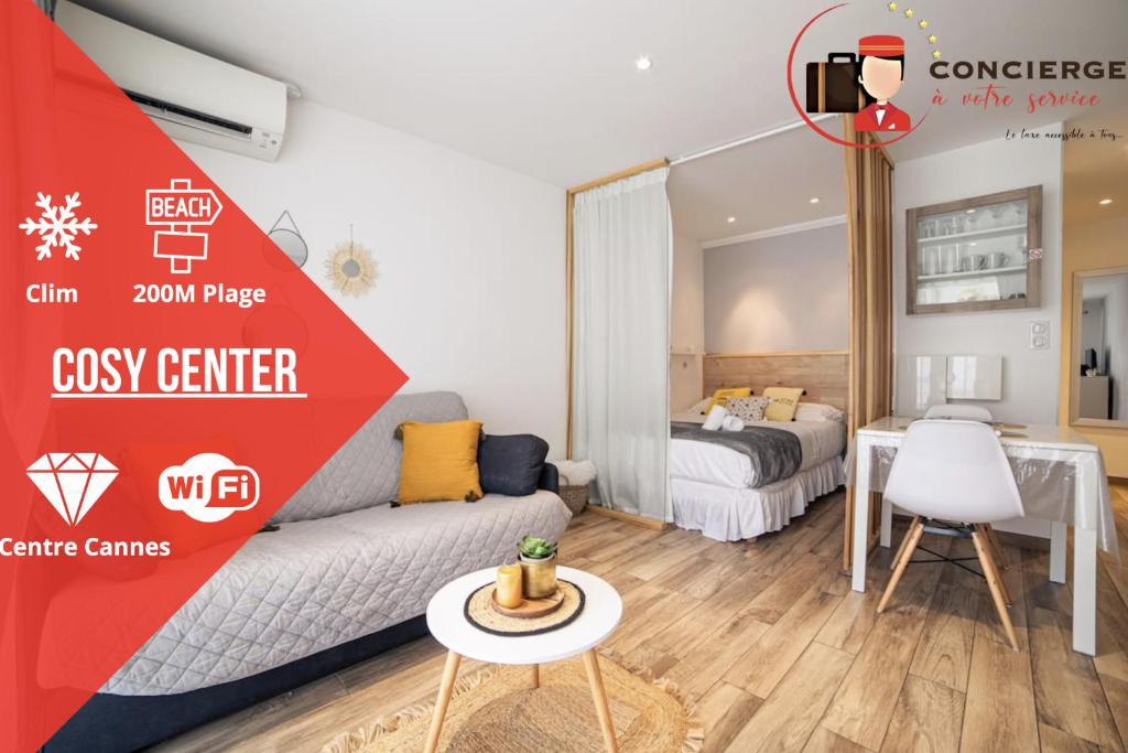 Cosy Center - Rue d'antibes - 200m plage- Clim - wifi - Unique 156 Rue d'Antibes, 06400 Cannes
