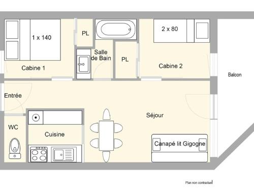 Appartement Appartement Crest-Voland, 3 pièces, 5 personnes - FR-1-595-65 LES ARETES Crest-Voland