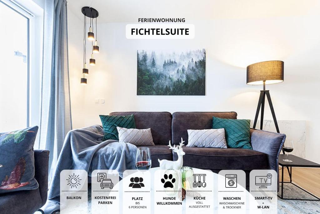 Appartement Die Fichtelsuite 1-6 Pers Ferienwohnung nahe Ochsenkopf Süd 800m in Fleckl 34 Vordergeiersberg 95485 Warmensteinach