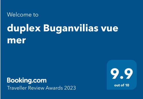 duplex Buganvilias vue mer