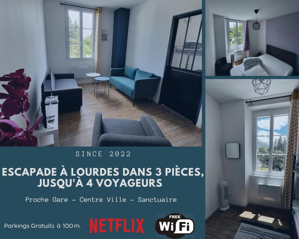 Appartement Escapade à Lourdes dans T2 Bis proche Gare et Centre ville 7 Avenue Hélios 65100 Lourdes