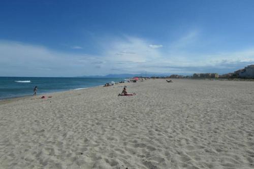 Face port Plage à 350m joli T2 clair 4 couchages avec parking privé, draps serviettes non fournies