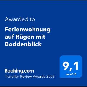 Ferienwohnung auf Rügen mit Boddenblick
