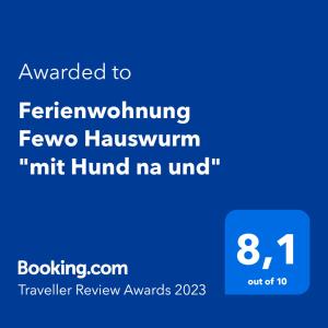 Ferienwohnung Fewo Hauswurm \