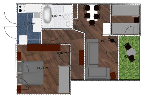 Ferienwohnung Friedrich Schiller, 2 Schlafzimmer, Balkon,kostenloses WiFi, nähe Zentrum,