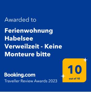 Appartement Ferienwohnung Habelsee Verweilzeit - KEINE MONTEURE 8 Habelsee 91620 Ohrenbach Bavière